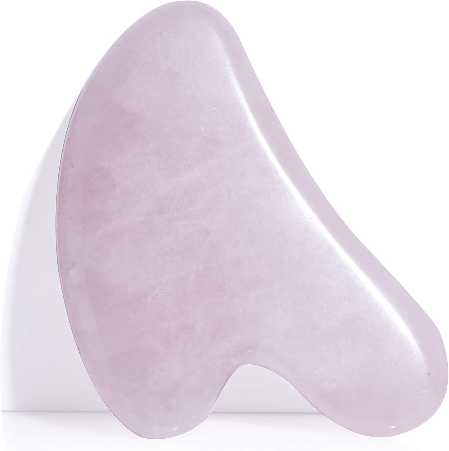 Guasha Scraping Massage Tool – Rose Quartz Gua Sha Board – Traditional Scraper Tool for Anti-Aging – 100% Natural Pink Quartz Stone Guasha – Gasha Massage Stones by Sandine
