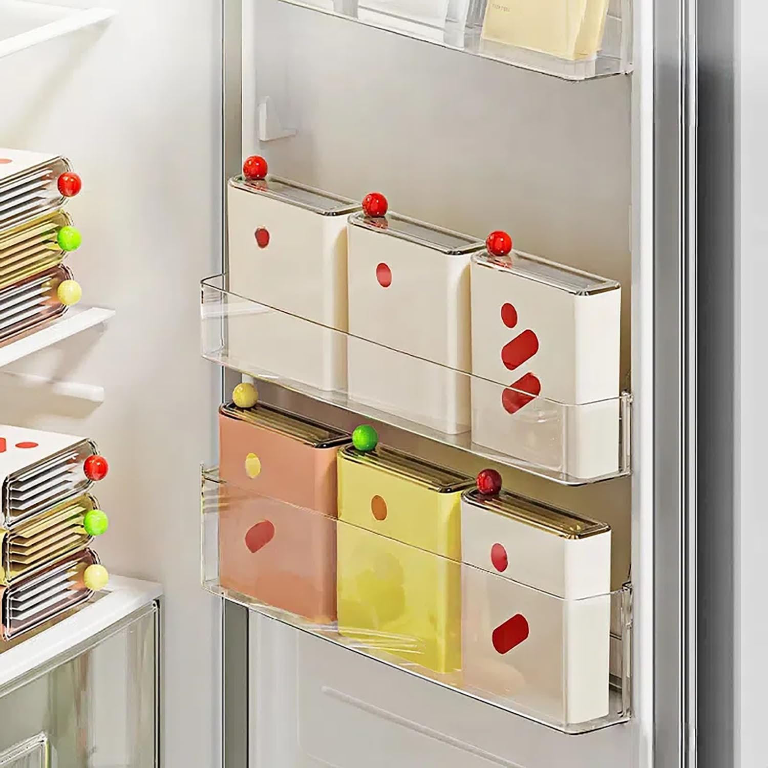 Desktop Facial Mask Organizer Box, Refrigerator Cool Storage Container for Skincare Sheet Masks – Stackable, Clear Aesthetic Case for Fridge or Vanity (Size/Color Option) (White)