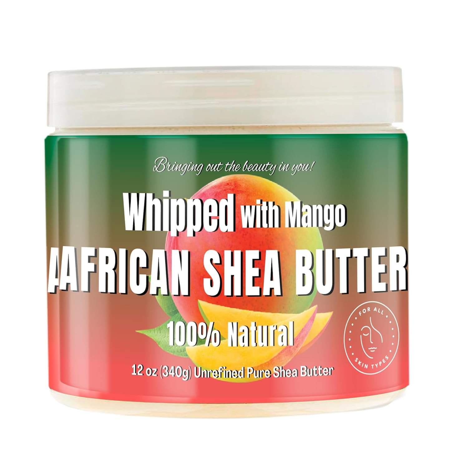 RA COSMETICS Whipped Shea Butter with Mango Extract – 100% Unrefined Shea Body Butter from Ghana – Moisturizes Skin, Nourishes & Conditions Hair, Scalp – Softens and Smooths Lips, Hands & Feet – 12oz