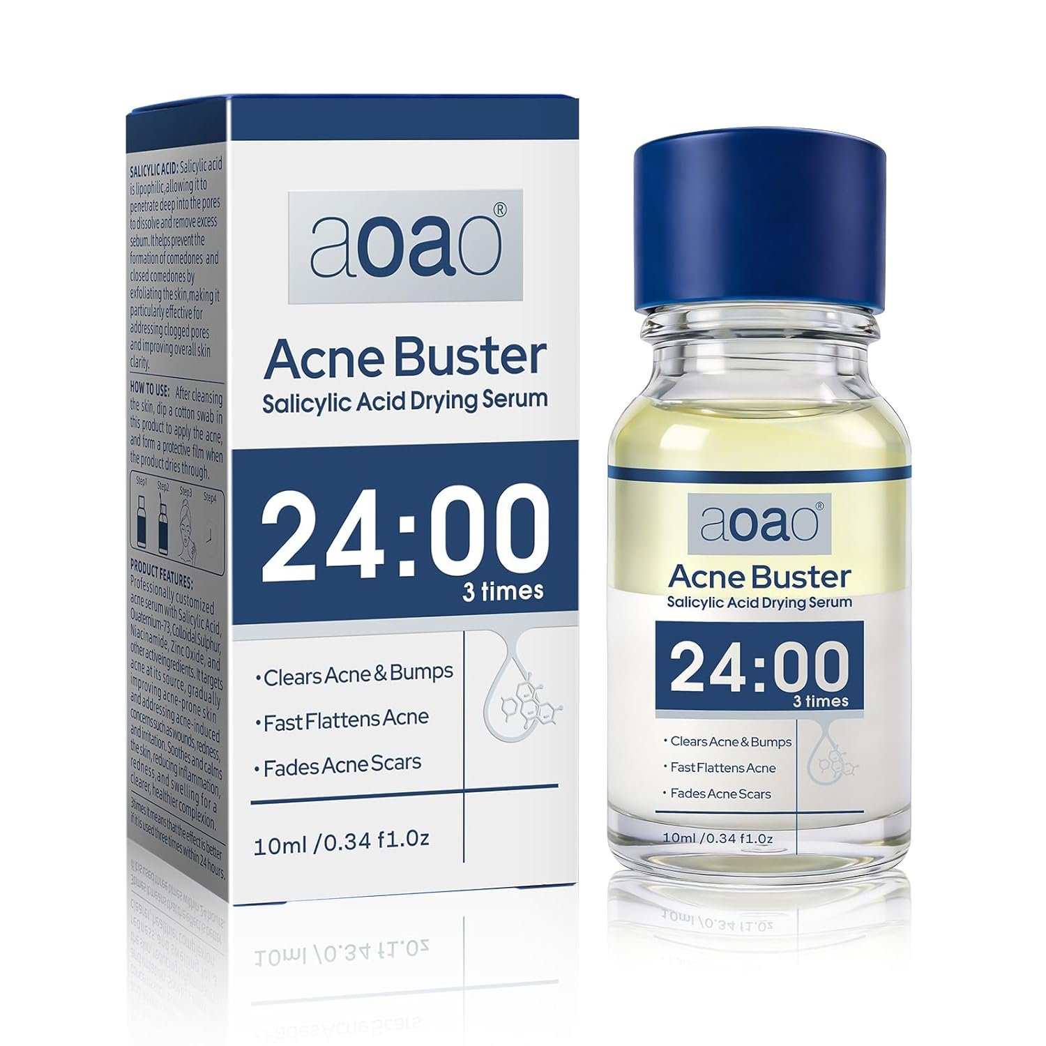 Salicylic Acid Acne Serum, Pimple Treatment & Body Acne Treatment, Shrinks Pimples in 24Hr & Helps Fade Acne Marks in 7 Days, With 1.8% Salicylic Acid & Zinc Oxide for Deep, Hormonal Acne & Breakouts