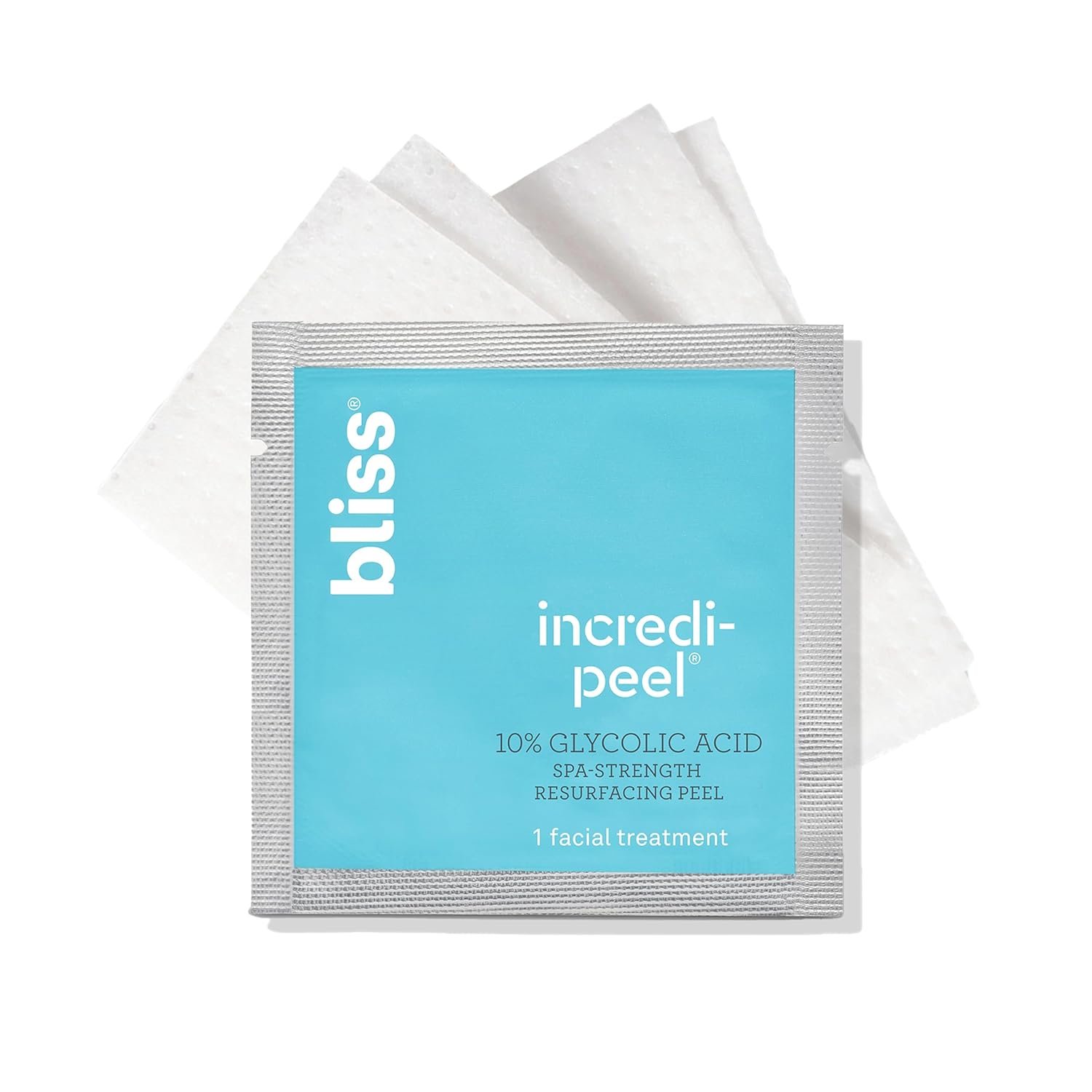 Bliss That’s Incredi-Peel Glycolic Resurfacing Facial Pads – 15 ct – Single-Step Pads for Exfoliating and Brightening – Targets Fine Lines and Discoloration – Travel-Friendly – Vegan & Cruelty-Free