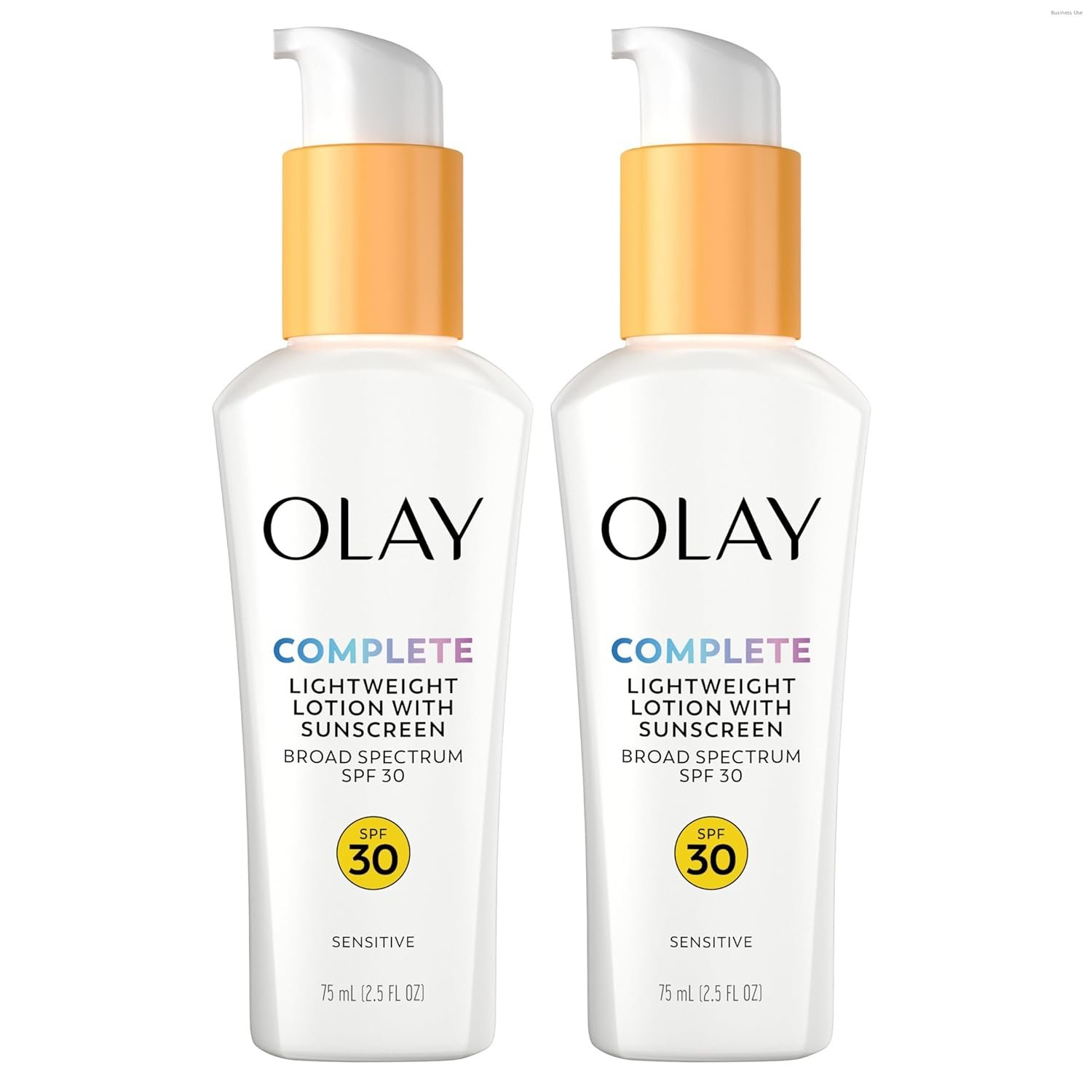 Olay Face Moisturizer, Complete with Sunscreen SPF 30, Fragrance-Free for Sensistive Skin, Broad Spectrum Sun Protection, Long-Lasting Hydration, Non-Comedogenic – Vitamin E & Aloe – 2.5 Oz – 2 Pack