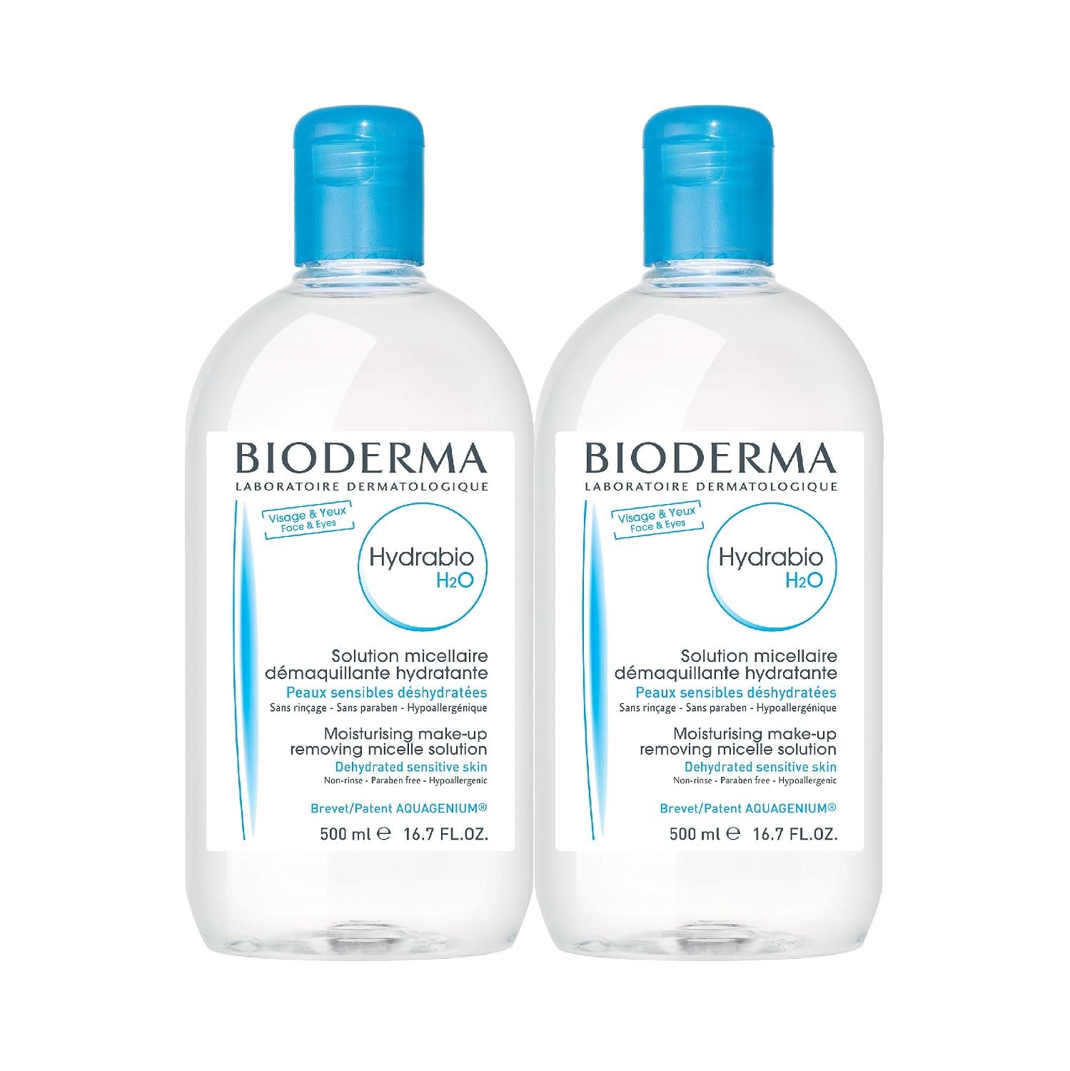 Bioderma – Hydrabio H2O Micellar Water – Face Cleanser and Makeup Remover – Micellar Cleansing Water for Dehydrated Sensitive Skin