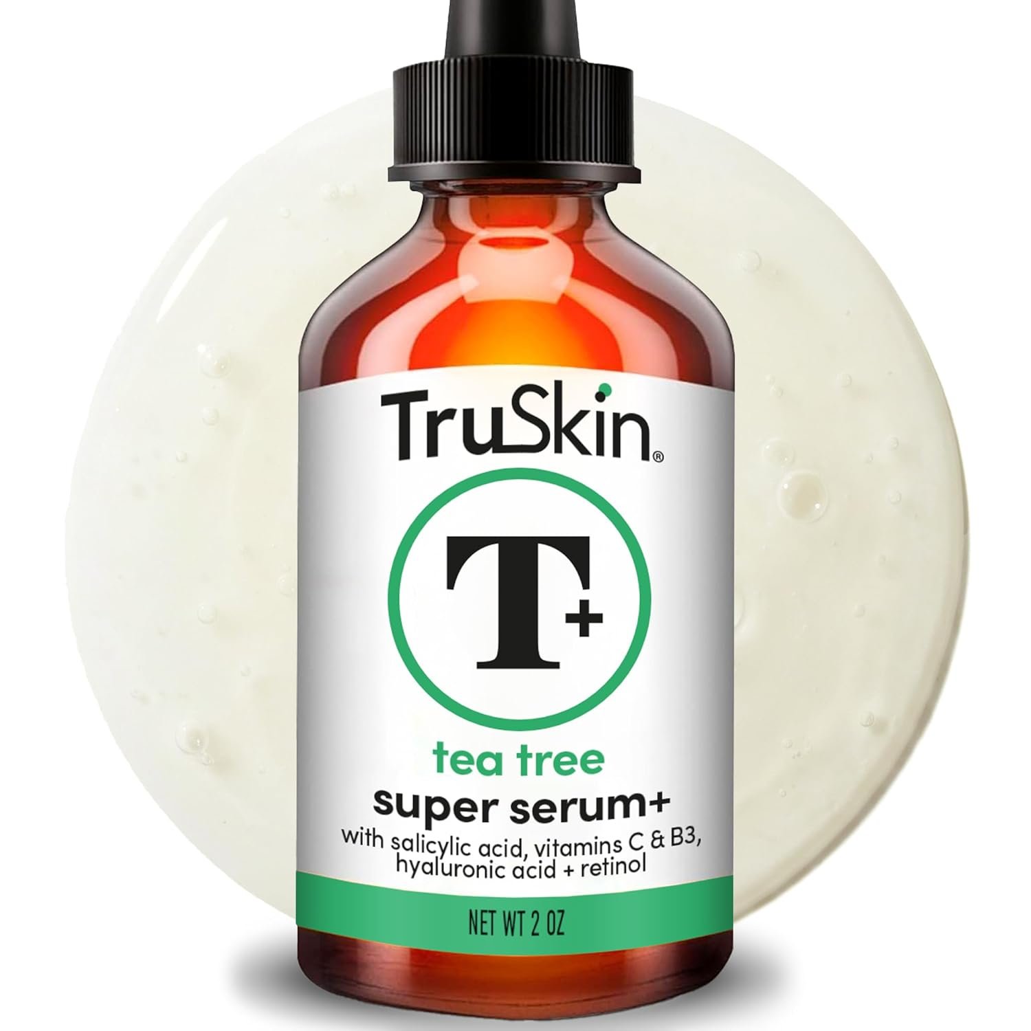 TruSkin Tea Tree Oil Acne Treatment Serum for Face – Salicylic Acid, Niacinamide, Vitamin C & Retinol – Clarifying Super Facial Serum for Acne-Prone Skin & Pores, 2 Oz
