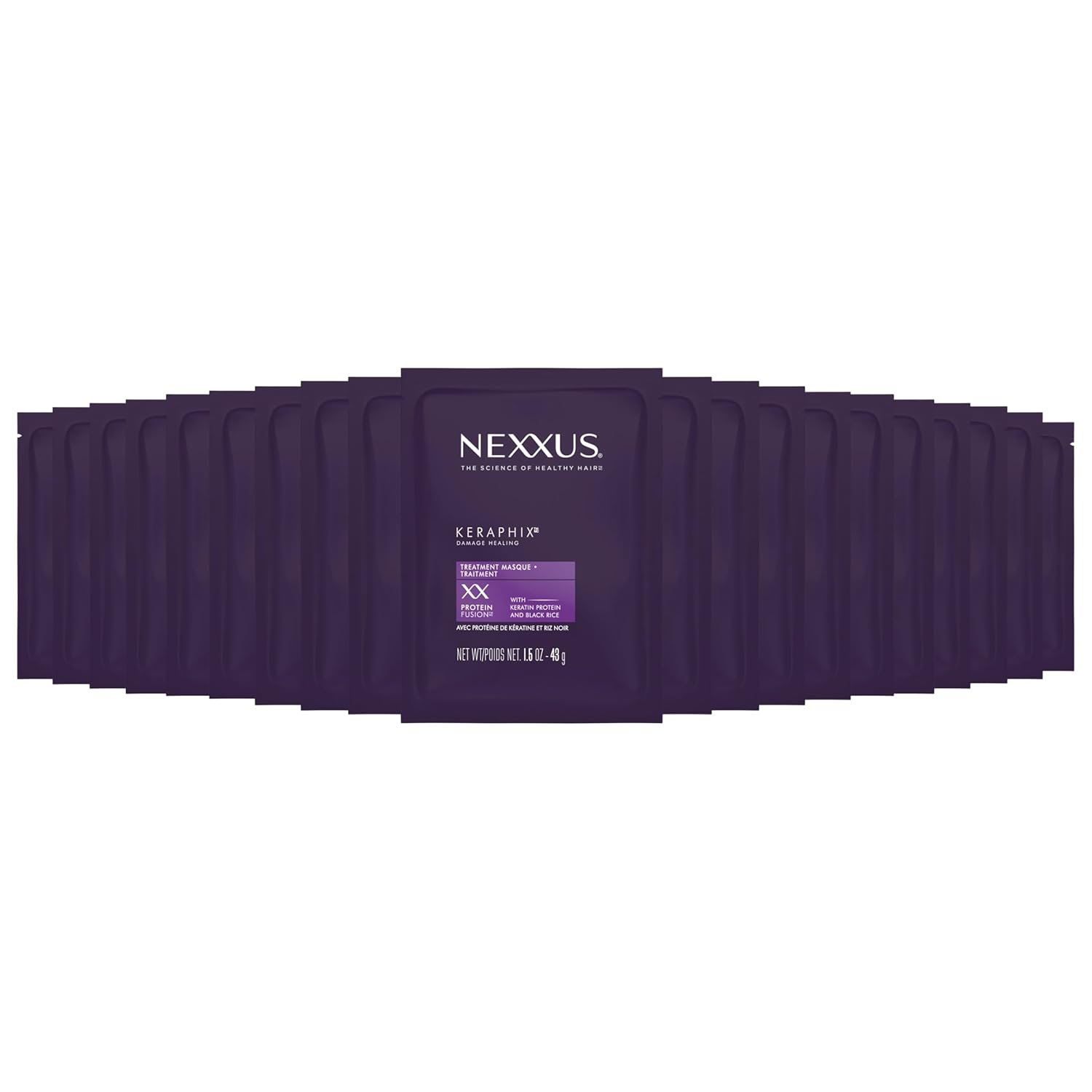 Nexxus KERAPHIX Hair Mask Damage Repair for Dry Damaged Hair 20-pack Powered by KRT Keratin Resistance Therapy with Liquid Crystal Amino Acids 1.5 oz