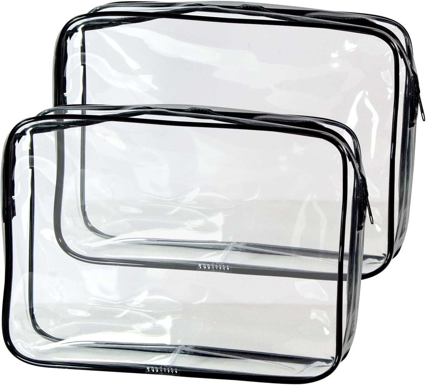 2-Pack Clear TSA Approved Toiletry Bag, Quart Size Travel Organizer, Water Resistant, Travel Cosmetic & Makeup Bags, Carry-On Airport Compliant Bag