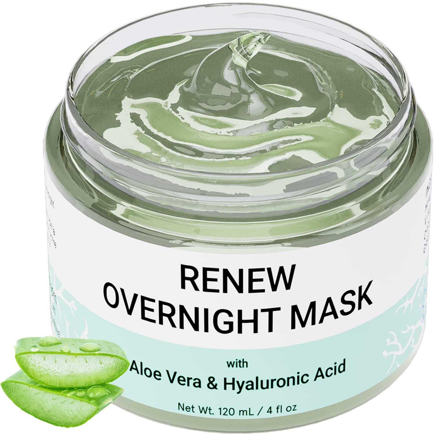 Doppeltree RENEW Overnight Face Mask with Aloe Vera Gel & Hyaluronic Acid | 4 fl.oz | Anti Aging Hydrating Facial Mask for All Skin Types, Night Time Skin Care & Repair