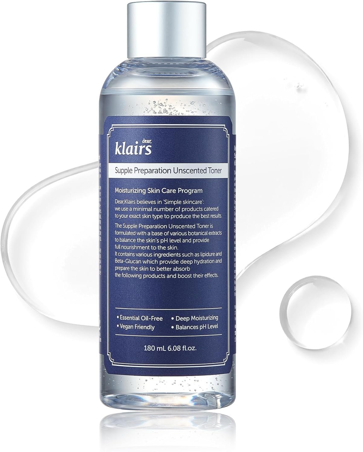 [KLAIRS] Supple Preparation Unscented Toner 6.08 fl oz, Hydrating, Fast Absorbing, Non-Irritating, Fragrance-free, K-beauty Routine