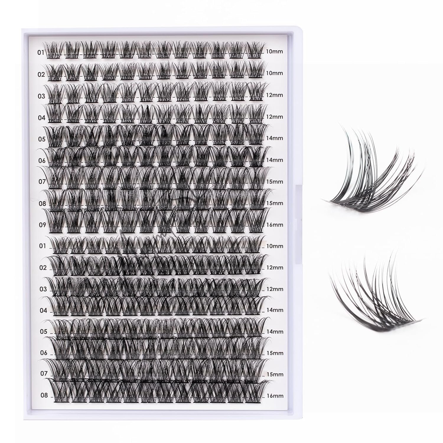 Lash Clusters 204 Pcs Individual Lashes Clusters Eyelash Extensions False Eyelashes DIY Lash Extension Kit Reusable False Eyelashes Natural Look Mix 10-16mm(DM01+DM17)