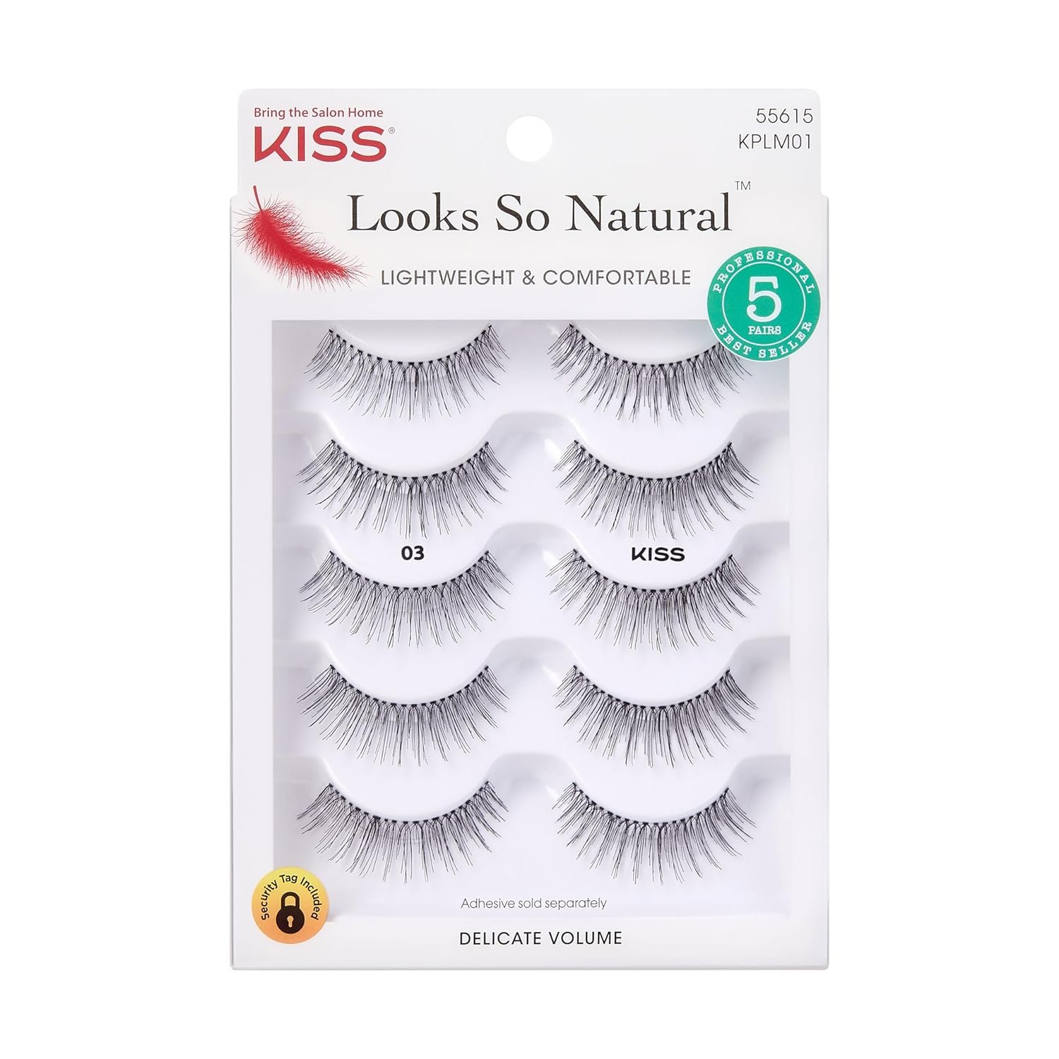 Kiss Looks So Natural, False Eyelashes, ‘Multipack – 03’, 10mm, Includes, Easy to Apply, Reusable Lash Clusters