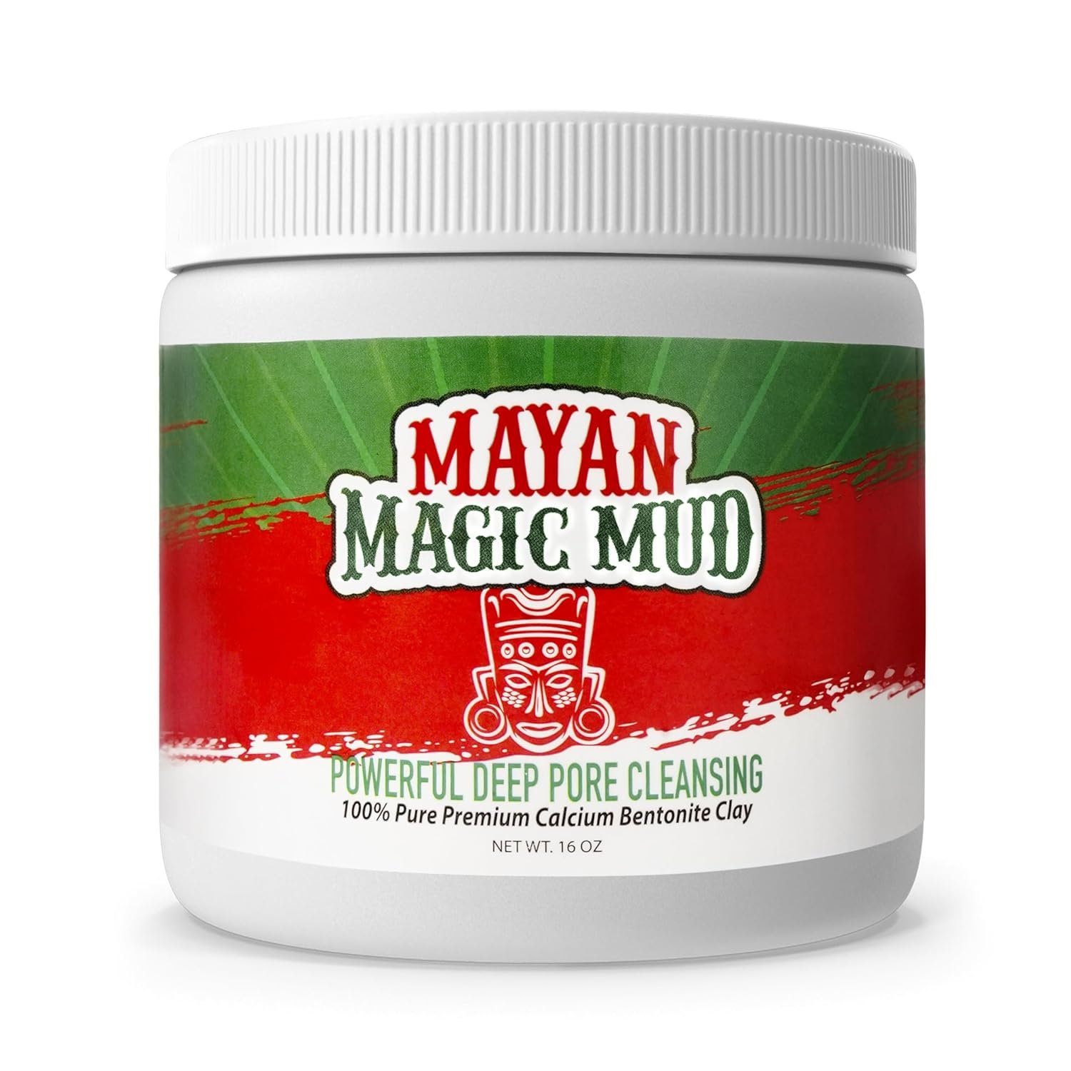 Mayan Magic Mud Powerful Deep Pore Cleansing Calcium Bentonite Clay – 1 lb – Natural Face Mask Peel for Men and Women – USA Made Full Facial Skin Care – Spa Level Skin Cleanser Beauty Products