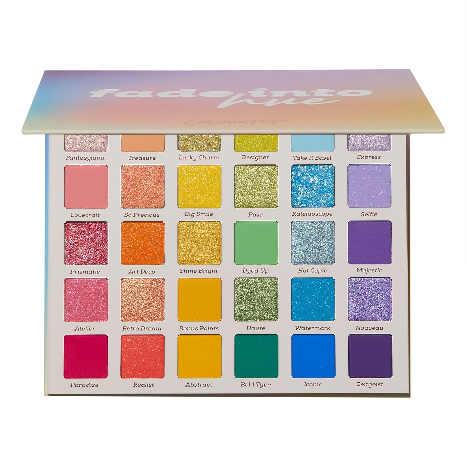 ColourPop Fade Into Hue Eyeshadow Palette – Multi-Color Eye Makeup Palette with Matte, Metallic & Glitter Finishes – High-Pigment Eye Makeup with a Long-Wearing Formula (0.8 oz)