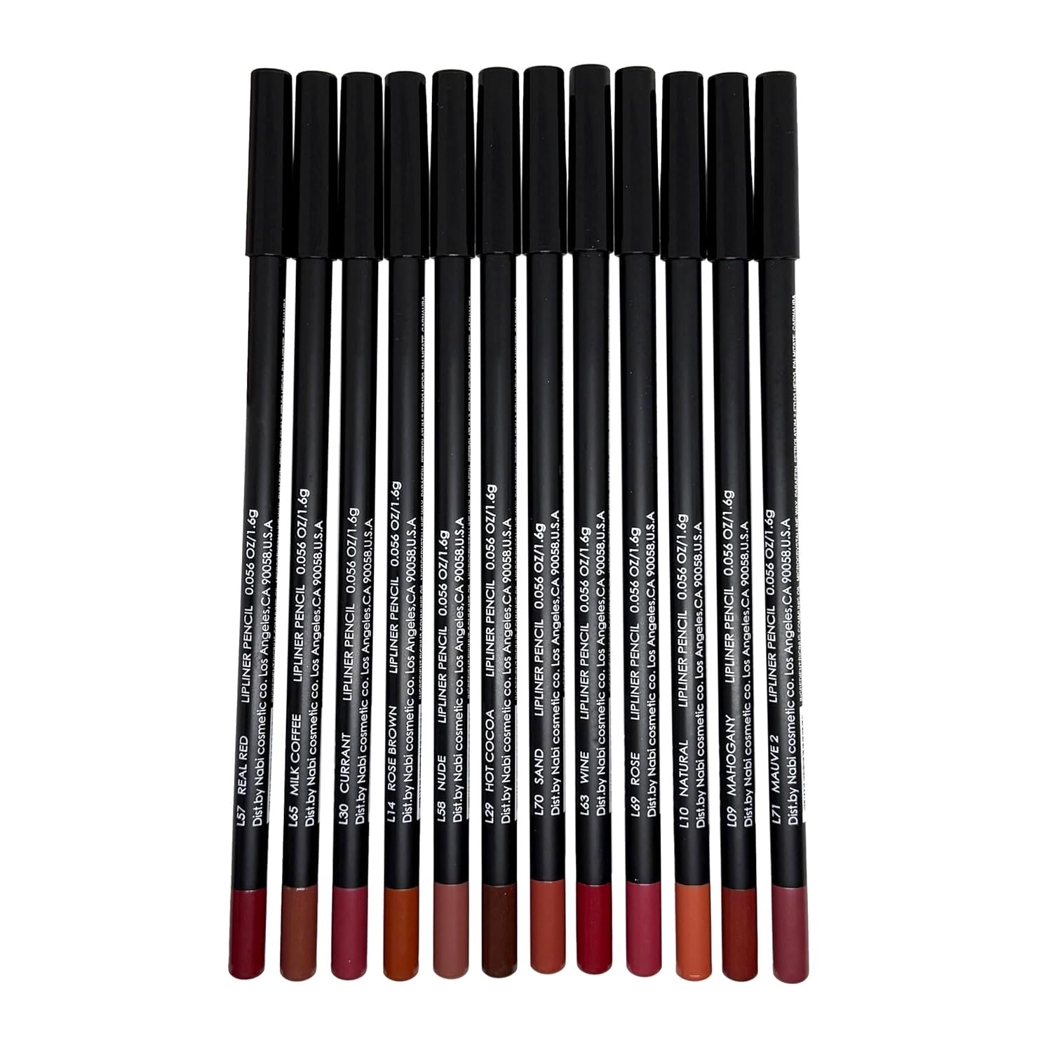 Lip Liner Pencil Set in Assorted Colors Fan Favorites, 12 Pieces