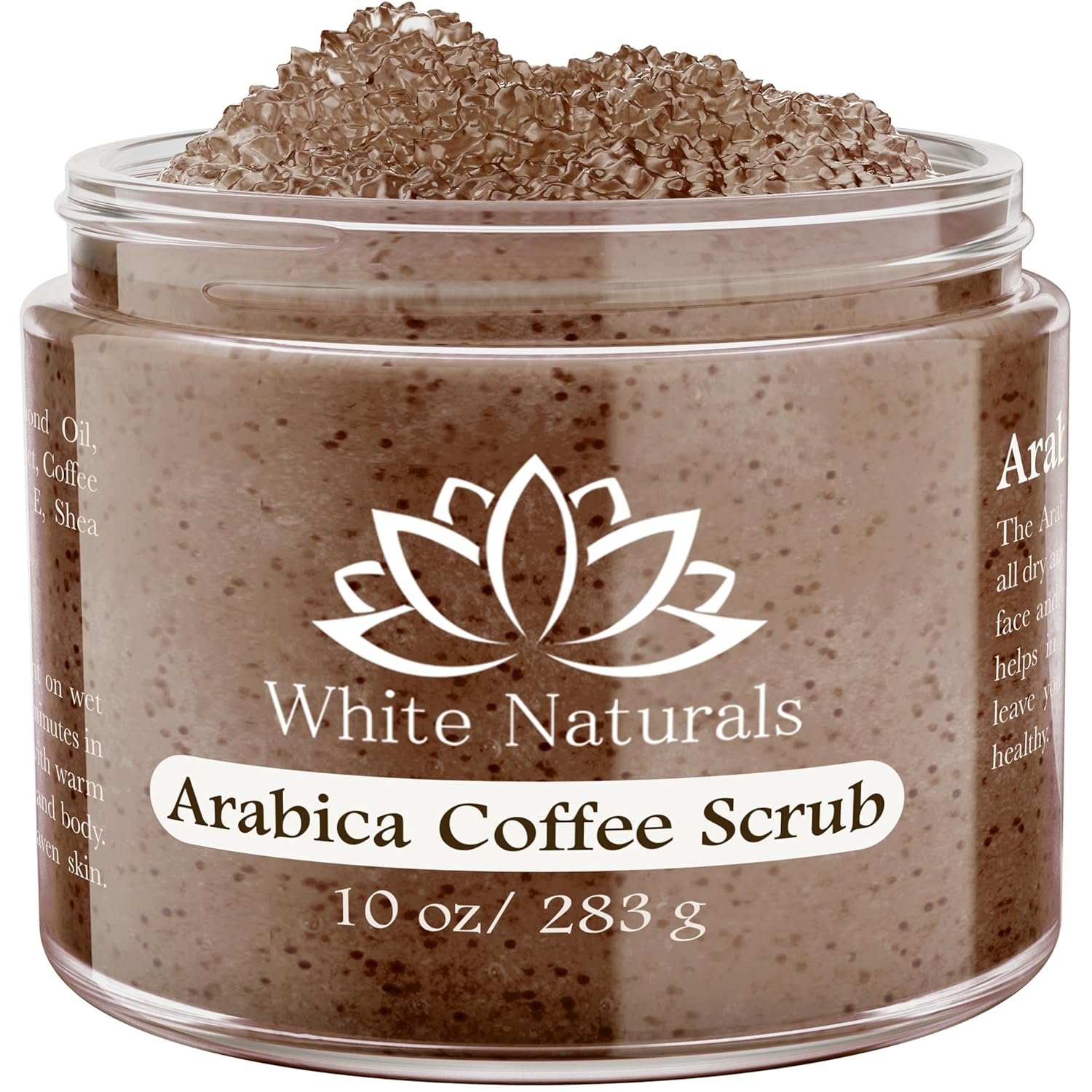 Arabica Coffee Scrub, Moisturizing Exfoliating Face, Body Foot, Hand, Natural Exfoliating for Smooth Skin, Organic Scrub Fights Stretch Marks, Appearance Cellulite, Fine Lines & Wrinkles