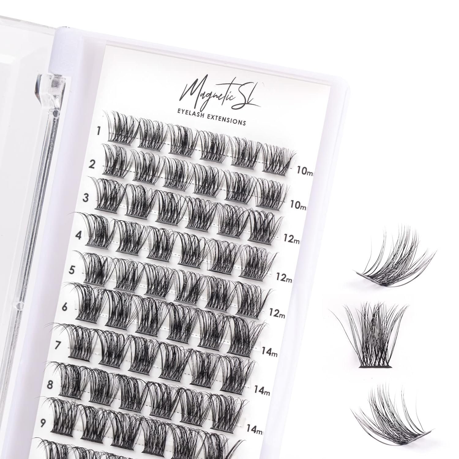 Cluster Lashes 72 Individual Lashes Clusters Eyelash Extensions False Eyelashes DIY Lash Extension Kit Reusable False Eyelashes Natural Look Mix 10-16mm-DM17