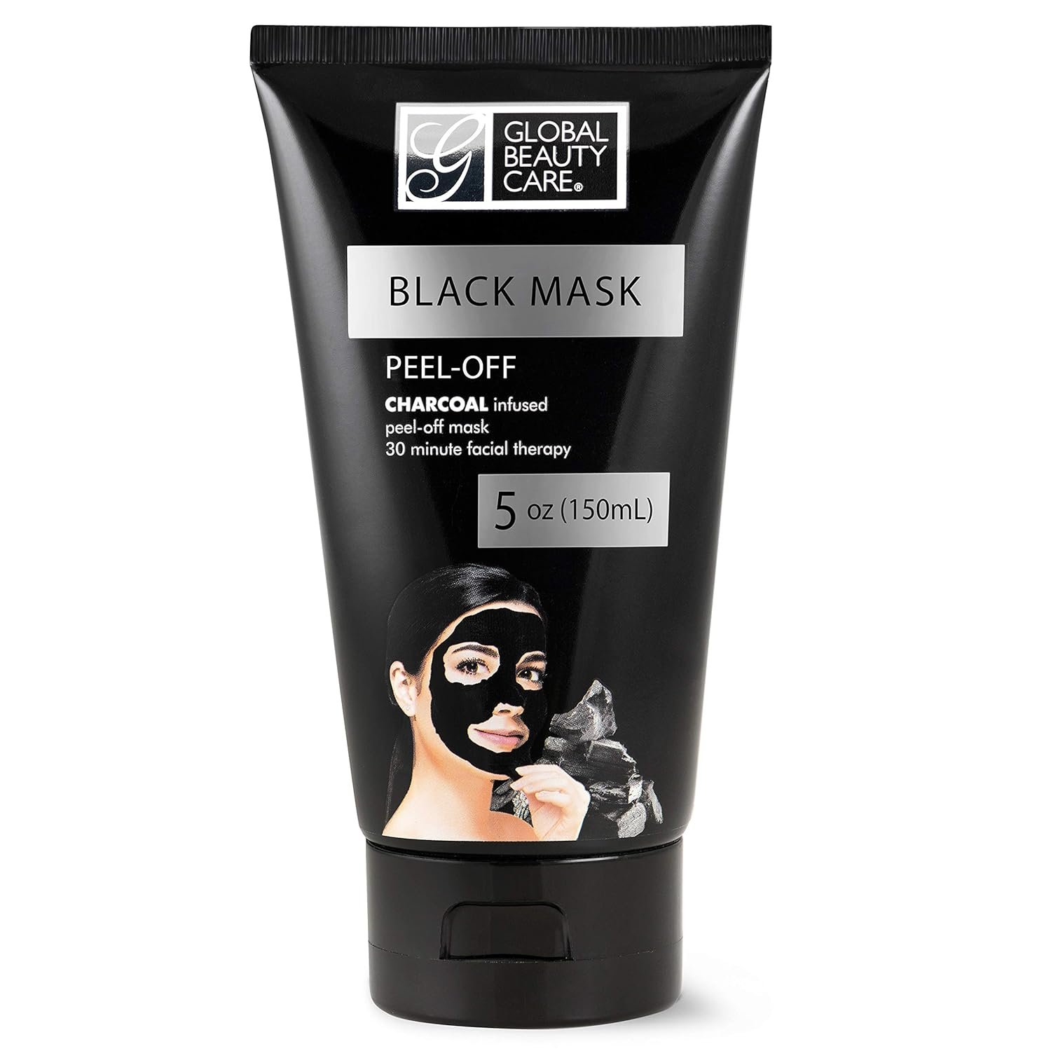 Global Beauty Care Black Peel-Off Mask – Charcoal Face Mask for Deep Cleansing, Blackhead Removal, Pore Minimizing & Skin Care for Face and Nose