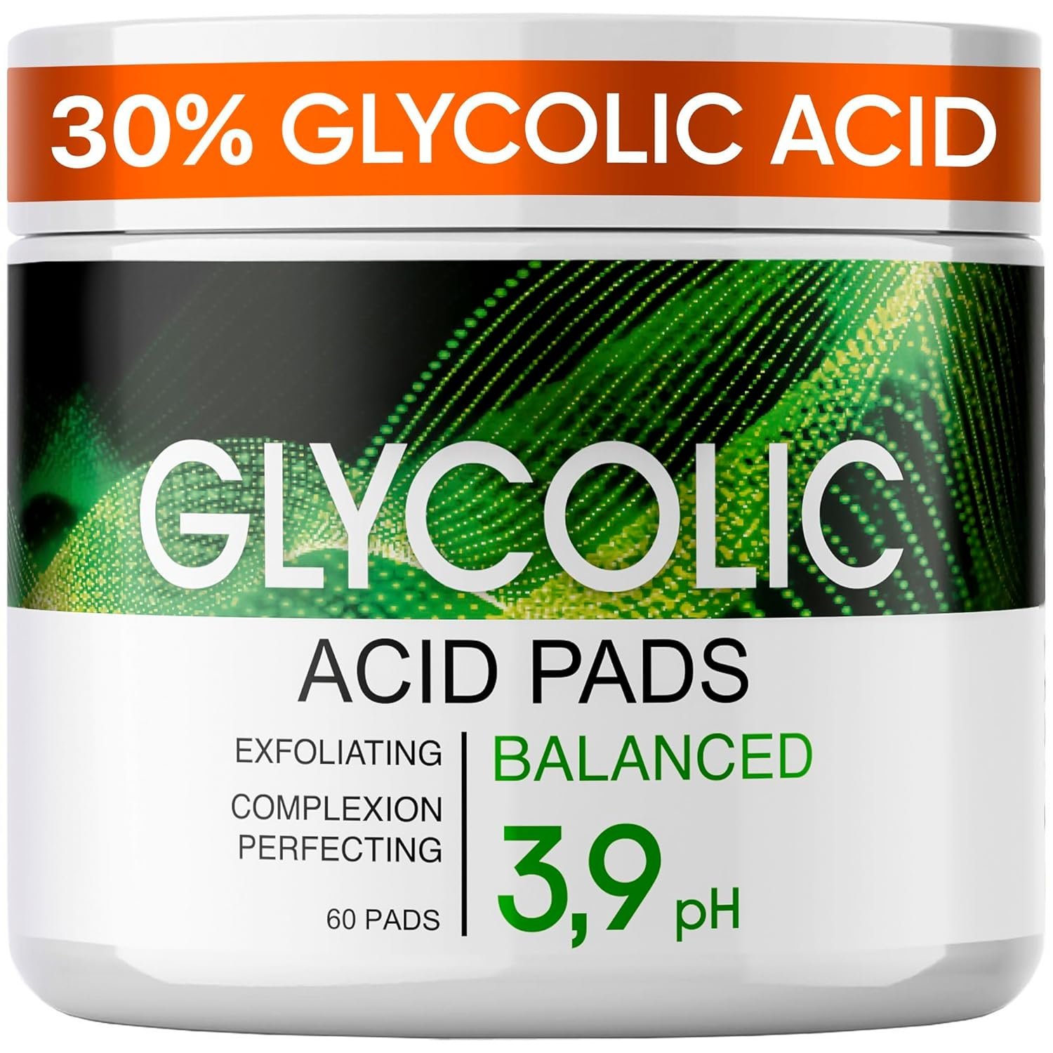 Glycolic Acid Resurfacing Pads – Facial Exfoliating Peel for Radiance, Pores, Dark Spots & Texture – Gentle AHA Toner Pads with Vitamin C, E, B5 for Women & Men – 60 Pre-Soaked Cotton Rounds