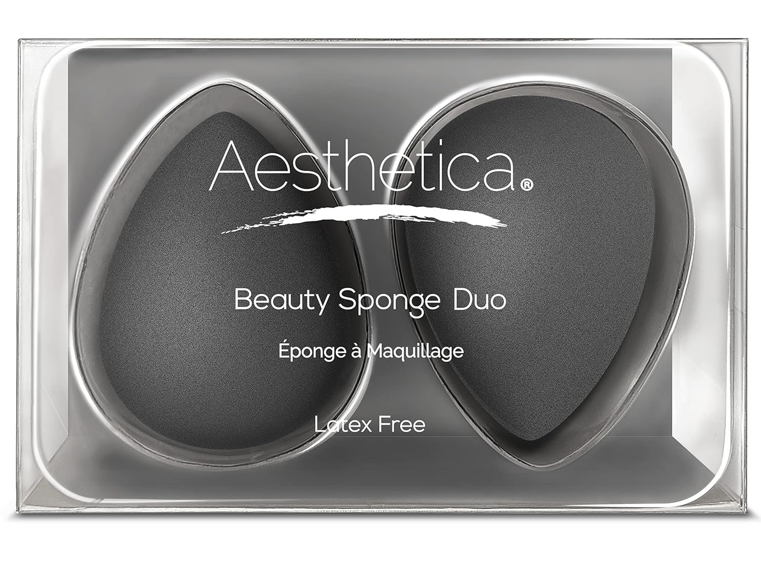 Aesthetica Cosmetics Beauty Sponge Blender – Latex Free and Vegan Makeup Sponge Blender – For Powder, Cream or Liquid Application (2 PACK)
