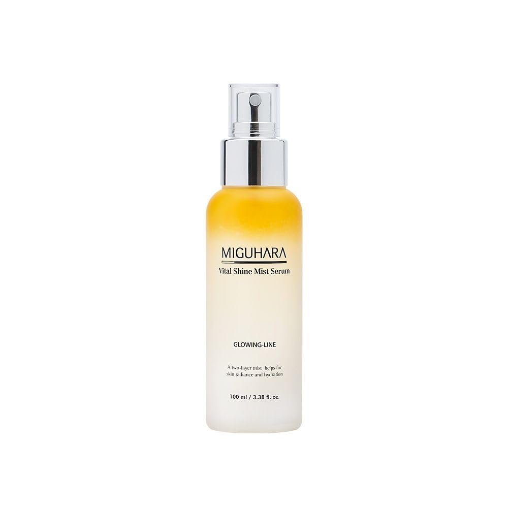 MIGUHARA Vital Shine Mist Serum, Dual-Layer Hydrating Mist Technology, Korean Glass Skin Essential, Facial Spray for Glowing Skin, Hydrating K-Beauty Face (100ml/3.38 fl. oz.)