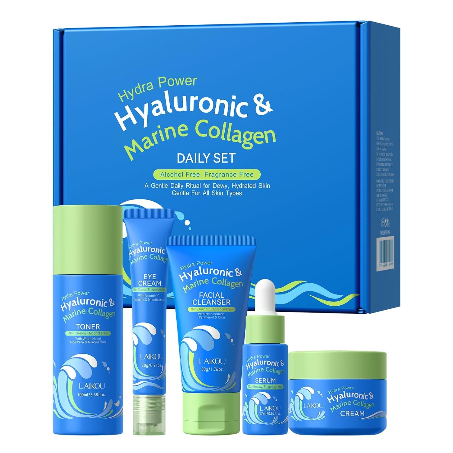 LAIKOU Hydra Power Skin Care Set – Hyaluronic & Marine Collagen Skin Care