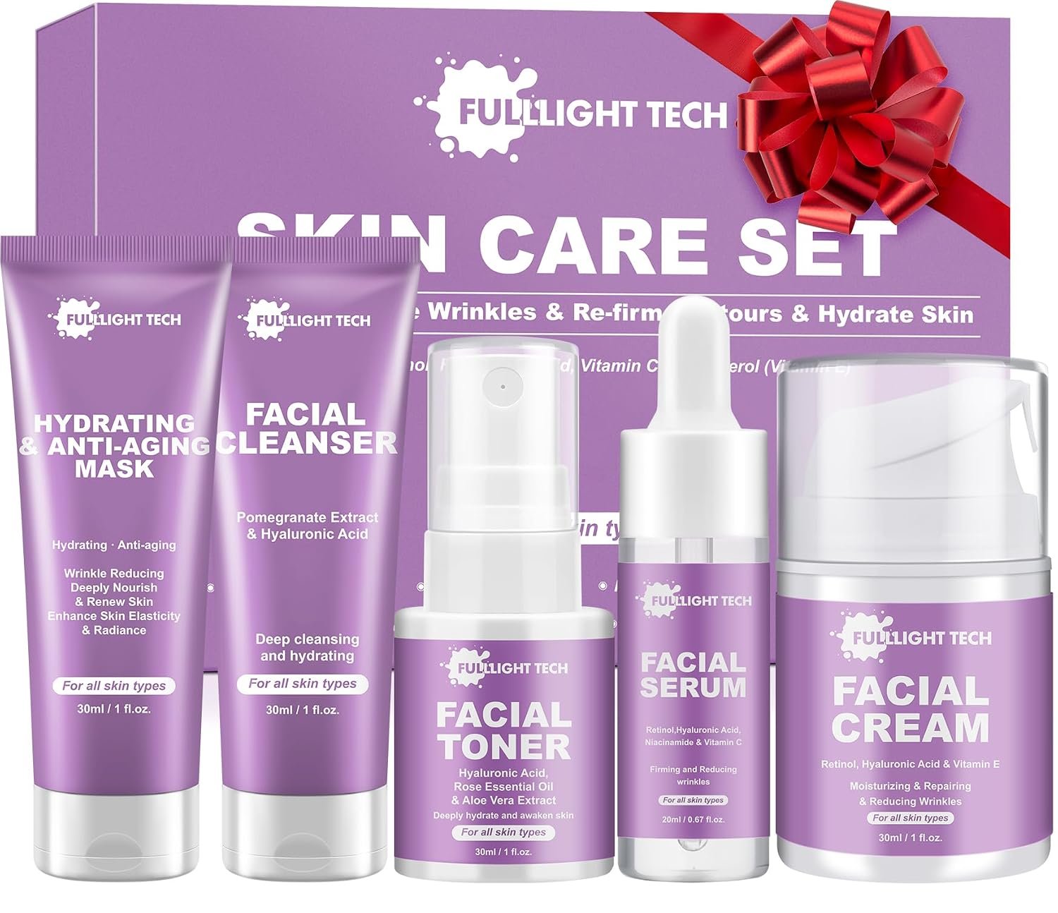 Skin Care Set, 5-Piece Retinol Set, Gentle Hydrate, Smooth & Firm Routine
